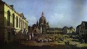 Bernardo Bellotto The New Market Square in Dresden Seen from the Judenhof oil painting